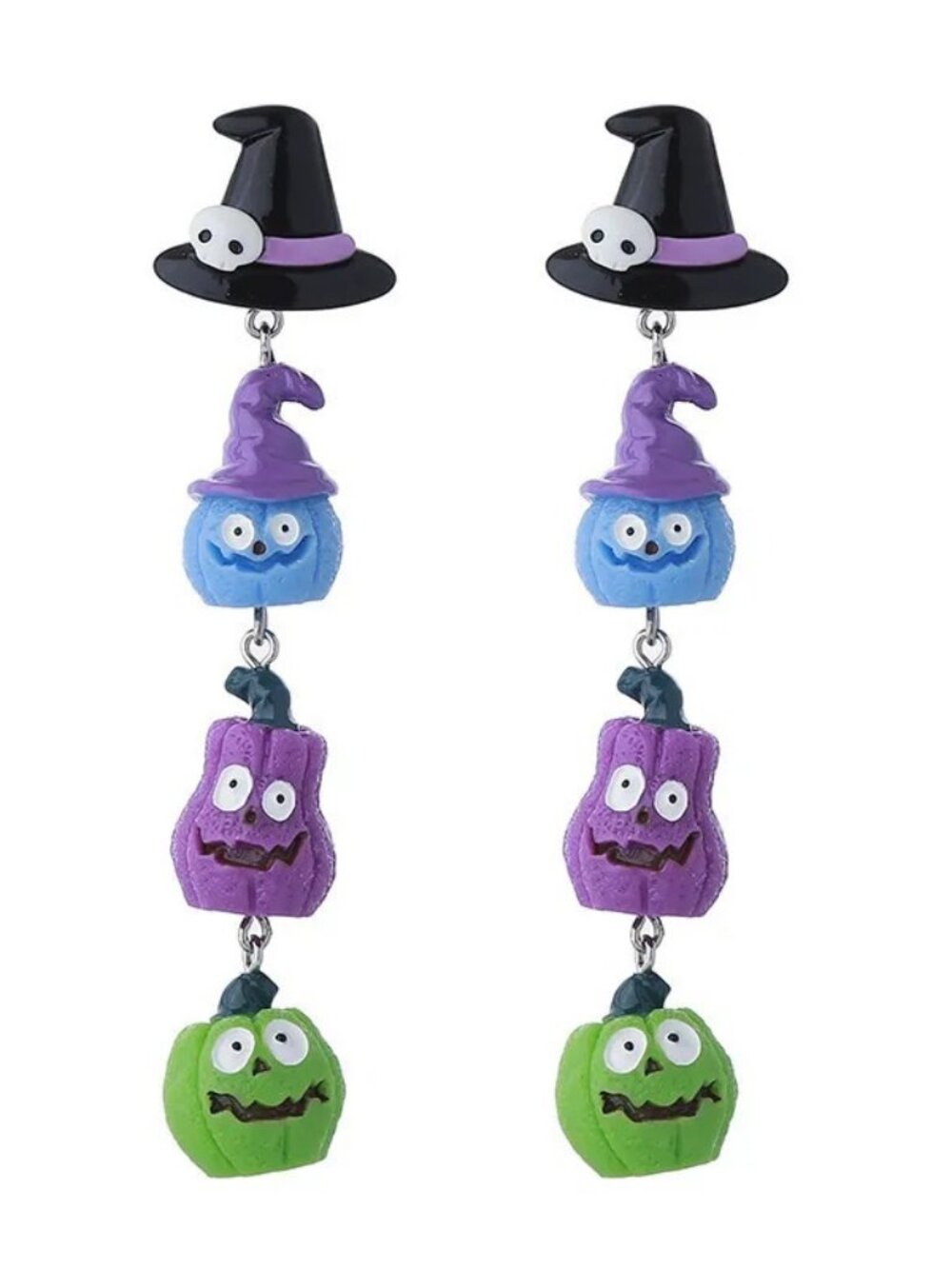 Funny Pumpkin Resin Earrings For Women With Electroplated Finish And Iron Ear